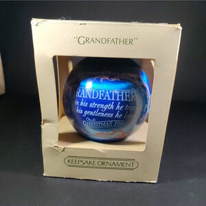 Hallmark Keepsake Ornament Satin Royal Blue Grandfather 1982